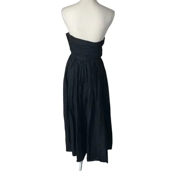 Matteau Bandeau Rouched Sundress in Black 2 New Womens Maxi Cotton Gown - Picture 6 of 16